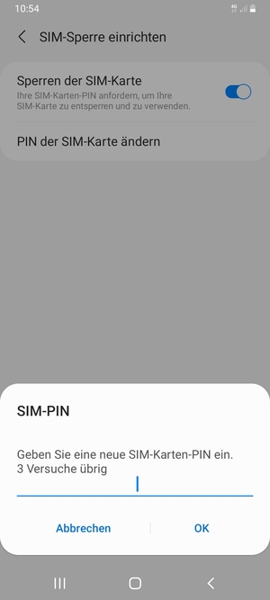 Geben Sie Ihre Neue SIM-Karten PIN ein und wählen Sie OK