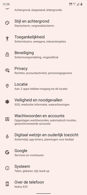 Scroll naar en selecteer Systeem