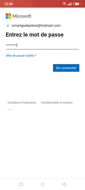 Saisissez votre mot de passe et sélectionnez Se connecter