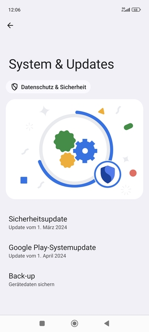 Wählen Sie Google Play-Systemupdate