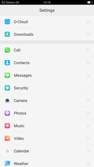 Scroll to and select Contacts