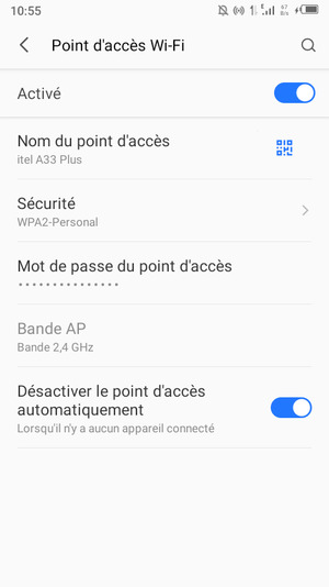 Votre téléphone est maintenant configuré pour être utilisé comme modem