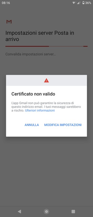 Seleziona MODIFICA IMPOSTAZIONI