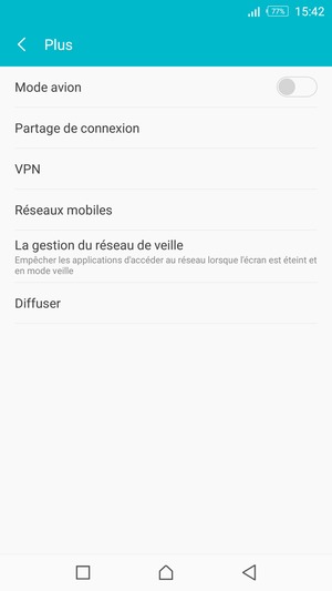 Sélectionnez Partage de connexion