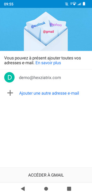 Sélectionnez ACCÉDER À GMAIL