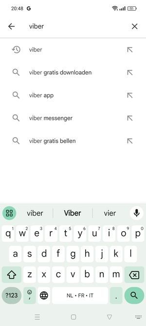 Voer de app-naam in en selecteer Zoeken