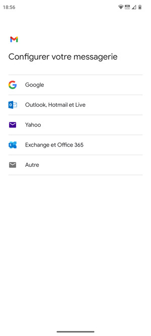 Sélectionnez Outlook, Hotmail et Live