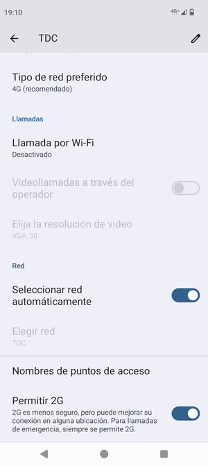 Para cambiar la red en caso de problemas de conectividad, desactive Seleccionar una red automáticamente