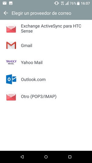 Seleccione Outlook.com (Hotmail)