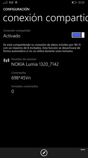 El teléfono ha sido configurado para su uso como módem