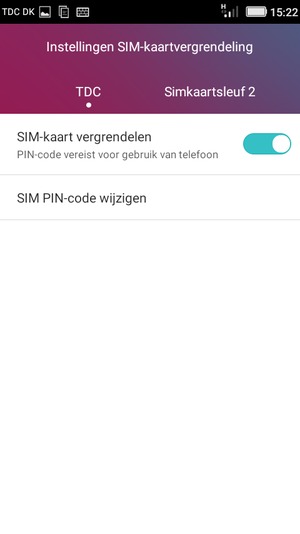 Selecteer Public en SIM PIN-code wijzigen
