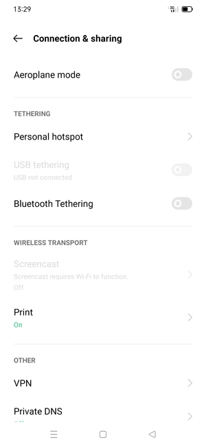 Select Personal Hotspot