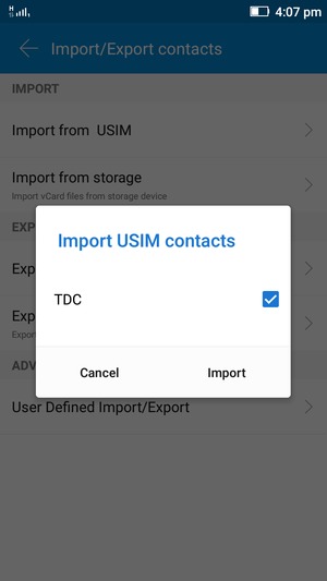 Select Gamma and  Import