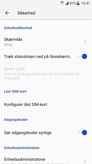 Vælg Konfigurer låst SIM-kort