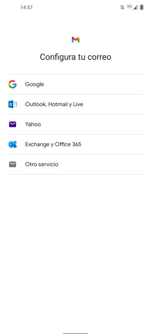 Seleccione Outlook, Hotmail y Live