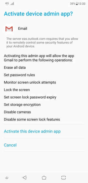 Select Activate this device admin app