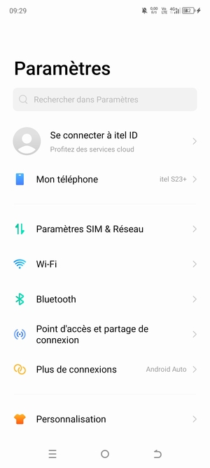 Sélectionnez Point d'accès et partage de connexion