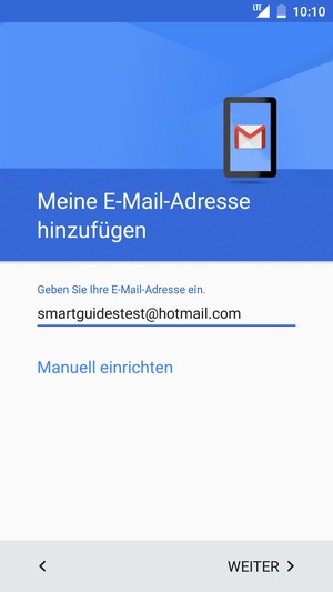 Geben Sie Ihre E-Mail-Adresse ein und wählen Sie WEITER