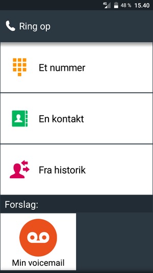 Scroll til og vælg En kontakt