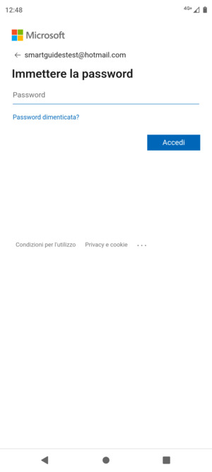 Inserisci la tua password e seleziona Accedi