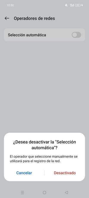 Seleccione Desactivado