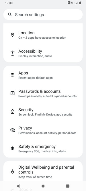Return to the Settings menu and select Passwords & accounts