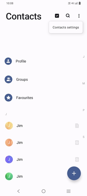 Select Contacts settings