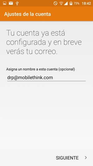 Déle a su cuenta un nombre y seleccione SIGUIENTE