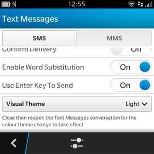 Select SMS and Advanced