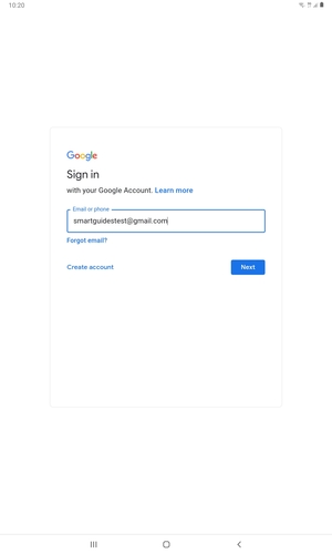 Enter your Gmail  address and select Next