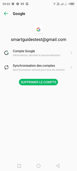 Sélectionnez Synchronisation des comptes