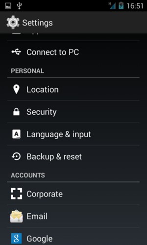 Return to the Settings menu and select Location