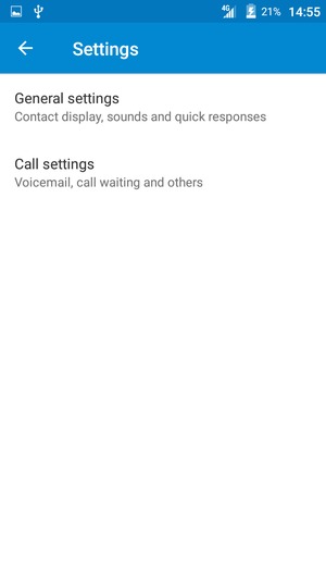 Select Call settings / Calling accounts