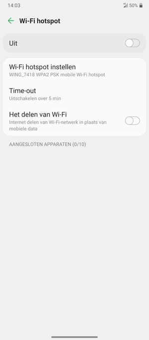 Selecteer Wi-Fi hotspot instellen