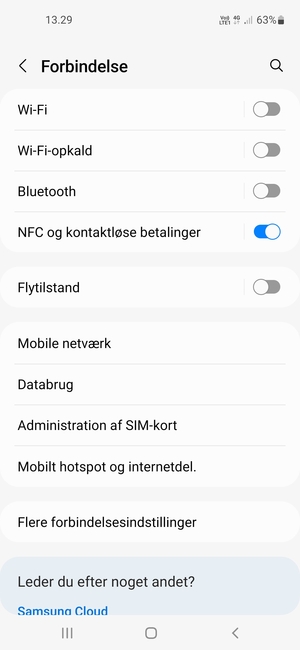 Vælg Mobile netværk