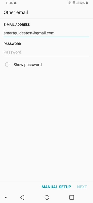 Enter your Gmail address and select Password