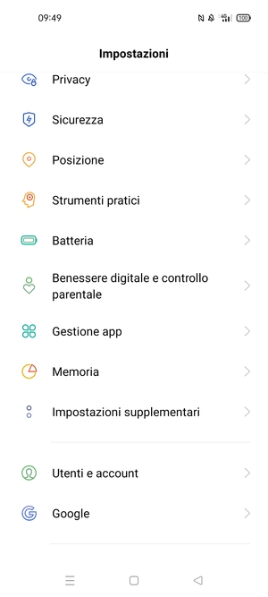 Scorri e seleziona Utenti e account