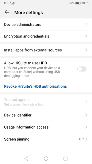 Select Encryption and credentials