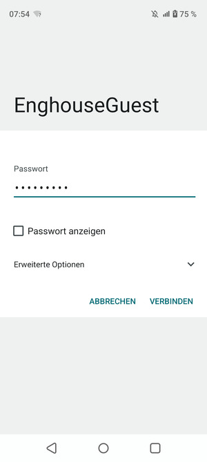 Geben Sie das WLAN-Passwort ein und wählen Sie VERBINDEN