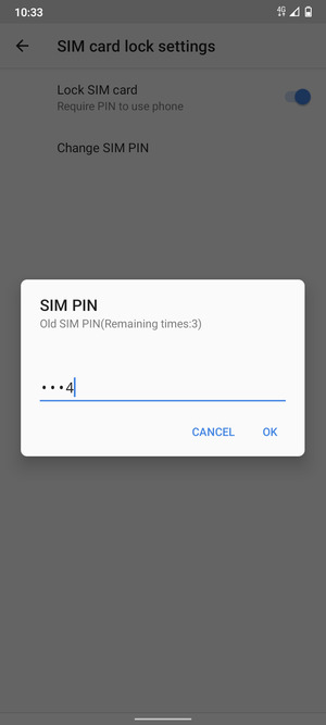 Enter Old SIM PIN and select OK