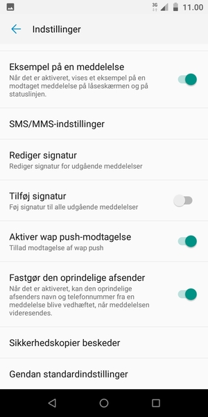 Vælg SMS/MMS-indstillinger