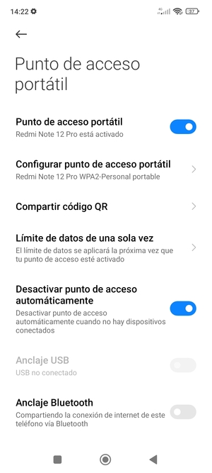 El teléfono ha sido configurado para su uso como módem