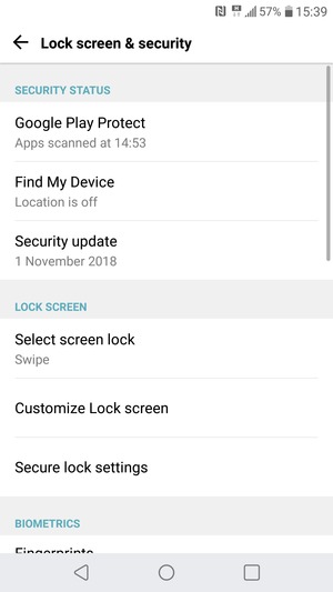 Select Select screen lock