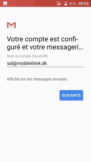 Donnez un nom à votre compte et sélectionnez SUIVANTE