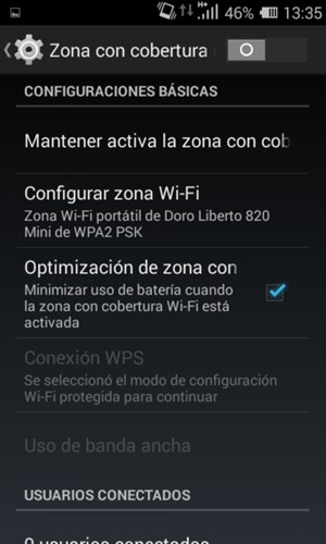 Seleccione Configurar zona Wi-Fi 