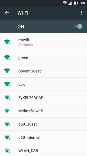 Ora sei connesso alla rete Wi-Fi