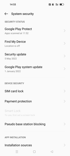 Select SIM card lock