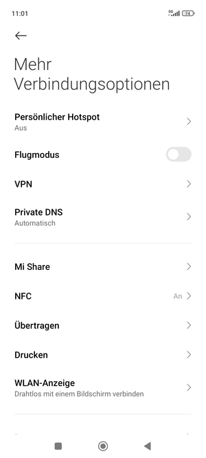 Wählen Sie Persönlicher Hotspot