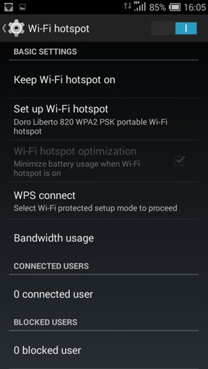 Your phone is now set up for use as a modem