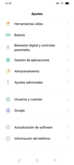 Desplácese y seleccione Ajustes adicionales